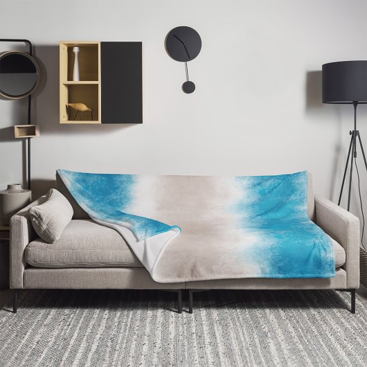 Aquarell Beach Waves Blue Waters Fleecedecke