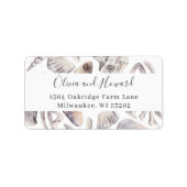 Aquarell Beach Weißmeer Muschel Conte Anschrift Adressaufkleber (Vorne)