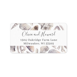 Aquarell Beach Weißmeer Muschel Conte Anschrift Adressaufkleber