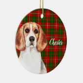 Aquarell Beagle Dog Personalisiert Keramik Ornament (Rechts)