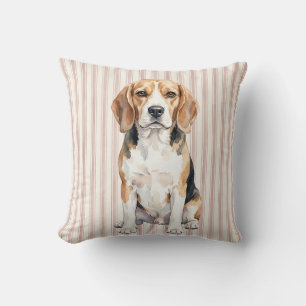 Aquarell-Beagle-Hund-Porträt-Dekokissen Kissen