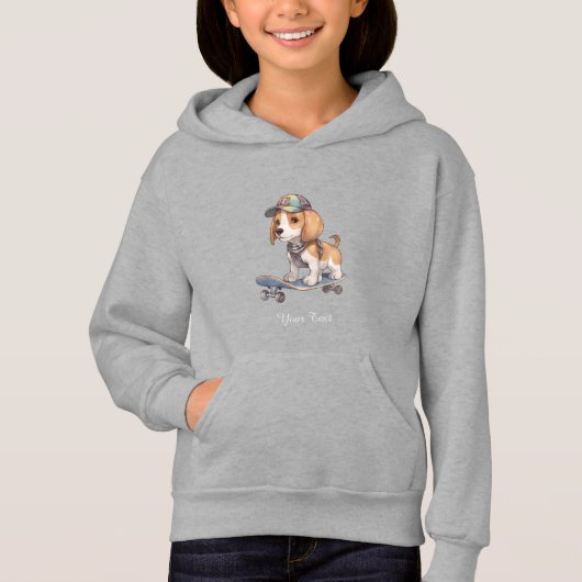 Aquarell Beagle Kinder Pullover Hoodie (Vorderseite)