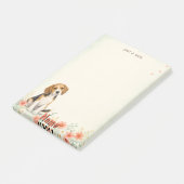 Aquarell-Beagle mit Blumenmotiv Post-it Klebezettel (angewinkelt)