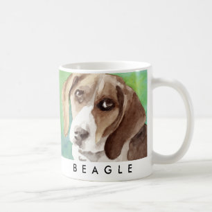 Aquarell-Beagle-Porträt Kaffeetasse