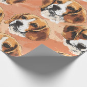 Aquarell-Beagle-Porträtmuster-Wrap-Papier Geschenkpapier (Ecke)