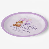 Aquarell Bearly Wait Baby Dusche Pappteller (Schrägansicht)