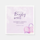 Aquarell Bearly Wait Baby Dusche Serviette (Vorderseite)