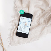 Aquarell Bearly Wait Flugzeug Babydusche Einladung