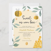 Aquarell Bee Honey Sweet Baby Dusche Einladung (Vorderseite)