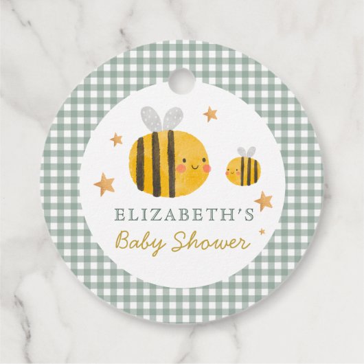 Aquarell Bee Honey Sweet Baby Dusche Geschenkanhänger (Rückseite)