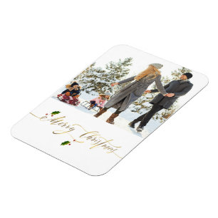 Aquarell-Beeren-Foto Frohe Weihnachten Magnet