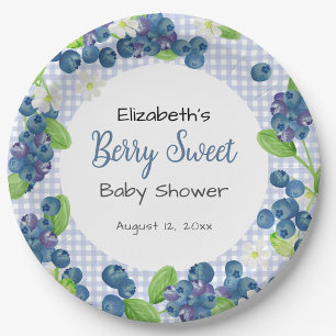 Aquarell-Beeren-süße-blaue-Baby-Party Pappteller