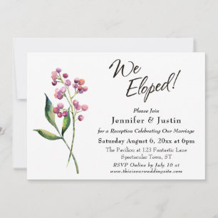 Aquarell-Beeren- und Knospen-Typografie Wir Sind D Einladung