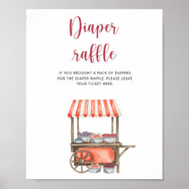 Aquarell-Beeren-Windeltauschplakat Poster