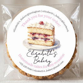 Aquarell-Beerenkuchen-Bäckerei-Geschäfte Danke Runder Aufkleber