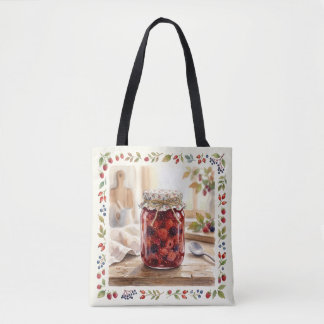 Aquarell-Beerenmarmeladenglas Cottagecore-Küche Tasche
