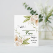 Aquarell Beige Delikate Tischnummer (Stehend Vorderseite)