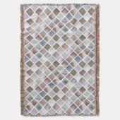 Aquarell Beige und graue Quadrate Decke (Vorderseite Vertikal)