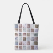 Aquarell Beige und graue Quadrate . Tasche (Rückseite)