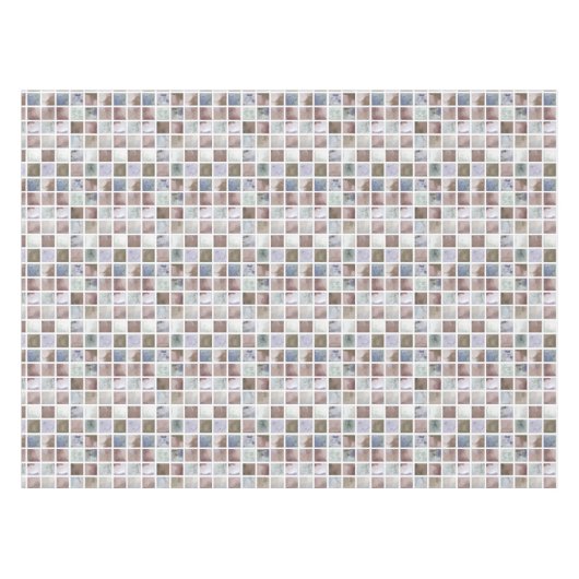 Aquarell Beige und graue Quadrate . Tischdecke (Vorderseite (Horizontal))