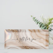 Aquarell beiger Gold-Gutschein (Stehend Vorderseite)