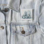 Aquarell, Bekleidung, Wald, Reh, Schnee, Bäume Button (Beispiel)