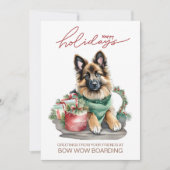Aquarell Belgische Tervuren Weihnachtsunternehmen Feiertagskarte (Vorderseite)