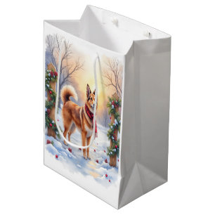 Aquarell Belgischer Tervuren Girlande Weihnachten Mittlere Geschenktüte