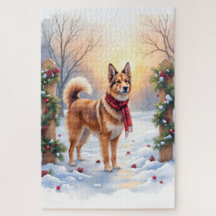 Aquarell Belgischer Tervuren Girlande Weihnachten Puzzle