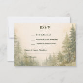 Aquarell bemalte Wald RSVP Karte (Vorderseite)
