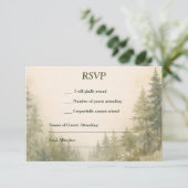 Aquarell bemalte Wald RSVP Karte (Stehend Vorderseite)