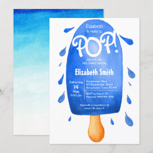 Aquarell bereit für Pop Babydusche Einladung
