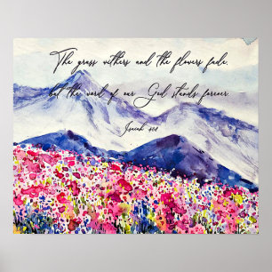 Aquarell-Berg-Glaubens-Zitatposter Poster