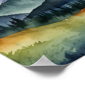 Aquarell-Berg-Kunst Poster (Ecke)