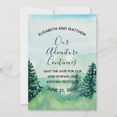 Aquarell-Berg Save-the-Date Einladung (Vorderseite)