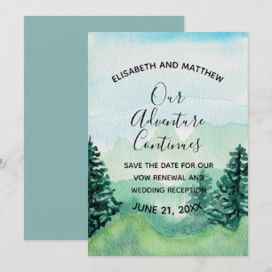 Aquarell-Berg Save-the-Date Einladung