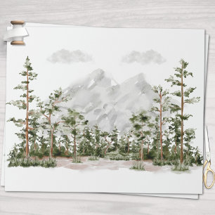 Aquarell Berg und Wald Geschenkpapier