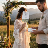 Aquarell Berg Wildblume Boho Bogen Hochzeit Fächer
