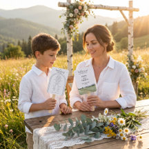 Aquarell Berg Wildblume Boho Bogen Hochzeit