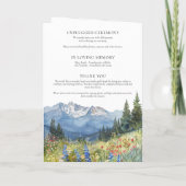 Aquarell-Berg-Wildblumen-elegante Hochzeit Programm (Rückseite)