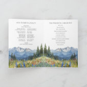 Aquarell-Berg-Wildblumen-elegante Hochzeit Programm (Innenseite)
