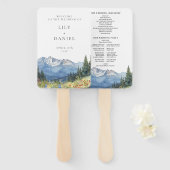 Aquarell-Berg-Wildblumen-Hochzeitsprogramm Fächer (Vorne und Hinten)
