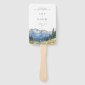 Aquarell-Berg-Wildblumen-Hochzeitsprogramm Fächer (Vorderseite)