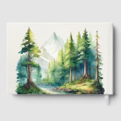 Aquarell-Berge-Hochzeit Gästebuch (Rückseite)