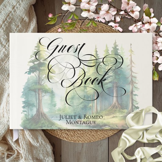 Aquarell-Berge-Hochzeit Gästebuch