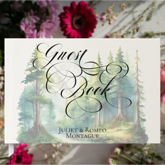 Aquarell-Berge-Hochzeit Gästebuch