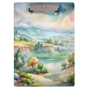 Aquarell-Berglandschaft Klemmbrett