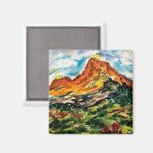 Aquarell-Bergmagnet Magnet (Vorderseite/Rückseite)