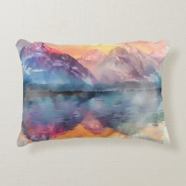 Aquarell-Bergreflexion - Kissen