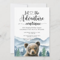 Aquarell-Bergwald-Mädchen-Glamping-Geburtstag